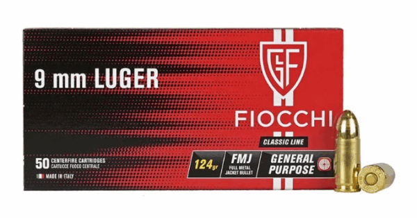 fiocchi 9mmp 124gr fmj ammo (50)